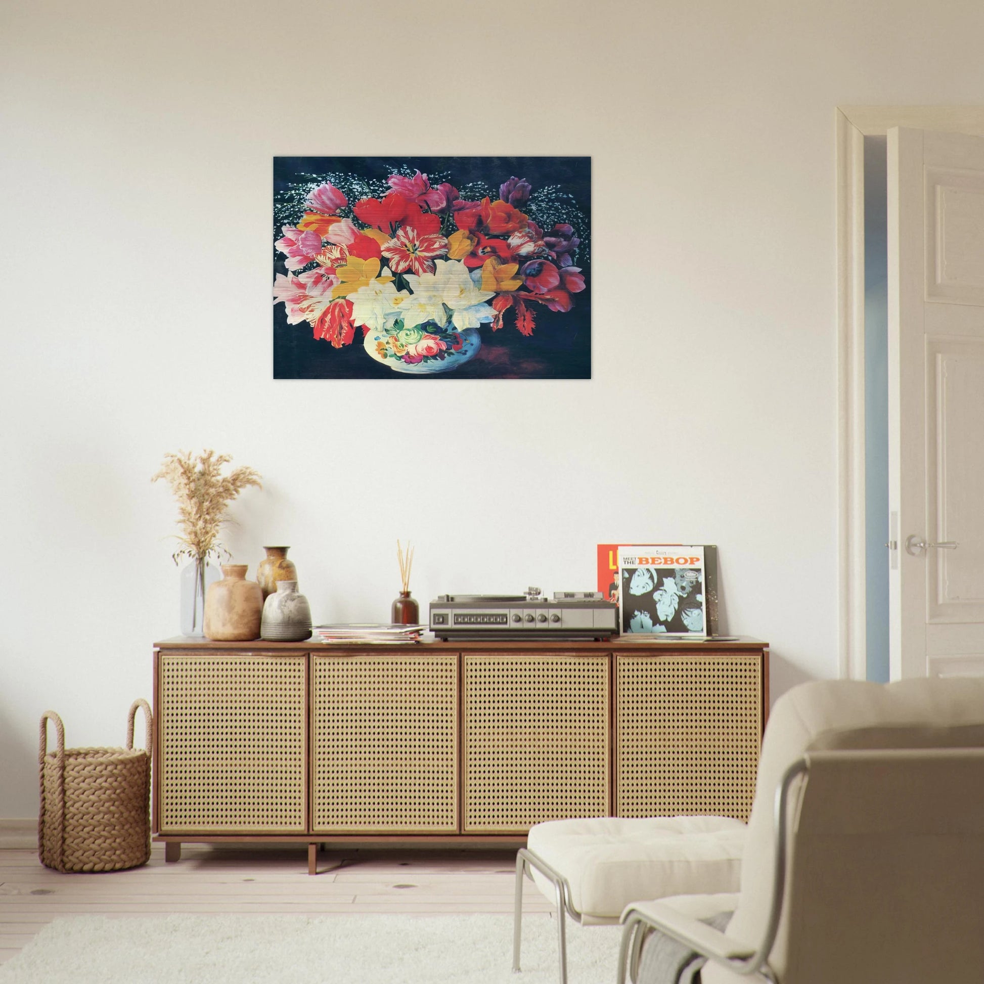 GRAND BOUQUET OF TULIPS 1952 - Moise Kisling Brushed Aluminum Print - 70x100 cm / 28x40 inches | Moise Kisling Aluminum Print | Moise Kisling Prints