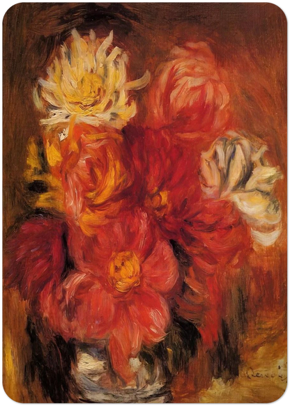 Dahlias By Pierre-Auguste Renoir Pack of 10 Post Cards | Pierre-Auguste Renoir Post Cards | A6 (10.5 x 14.8 cm) - 4.1 x 5.8 inches