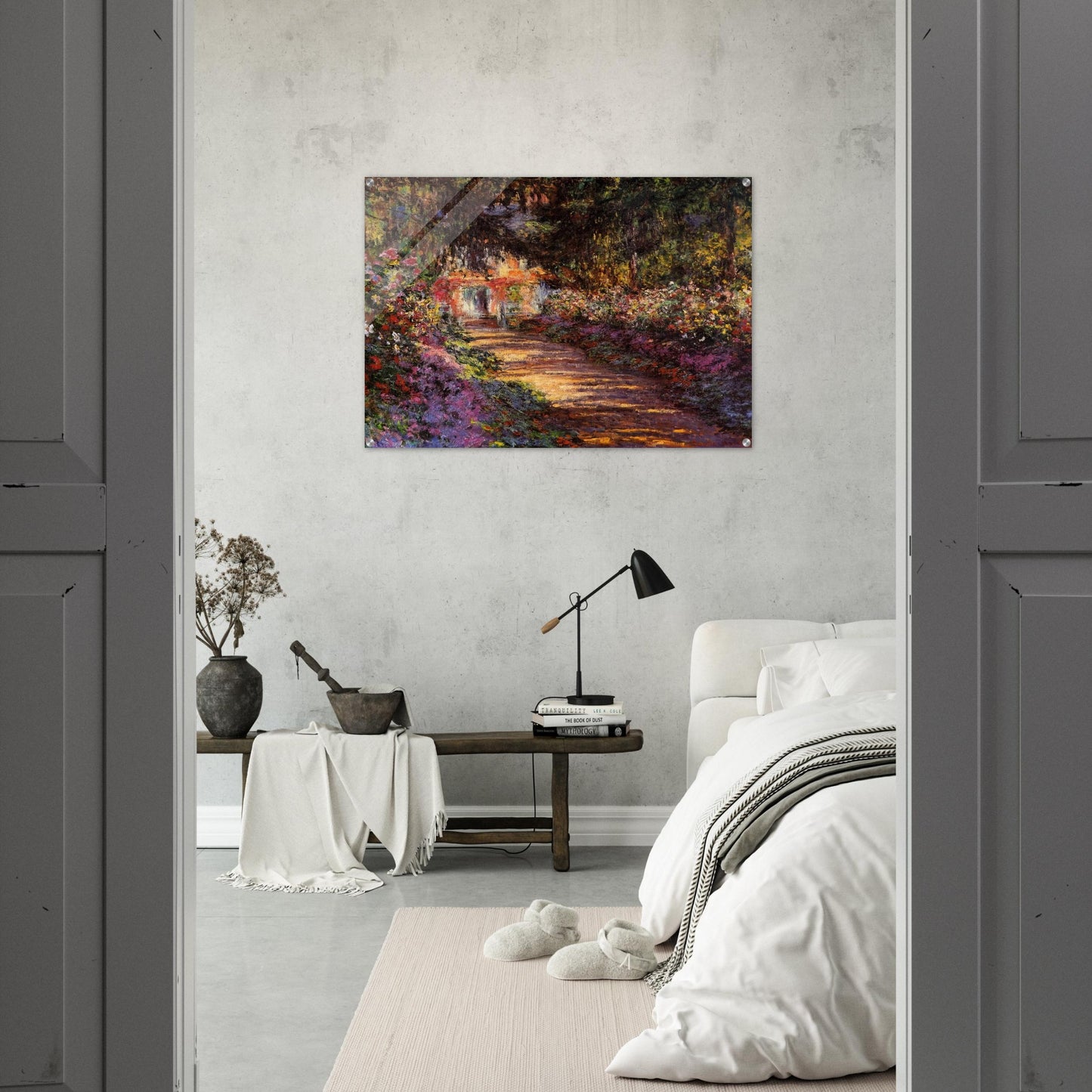 Pathway in Monet's Garden at Giverny - claude monet Acrylic Print - 70x100 cm / 28x40″ inches