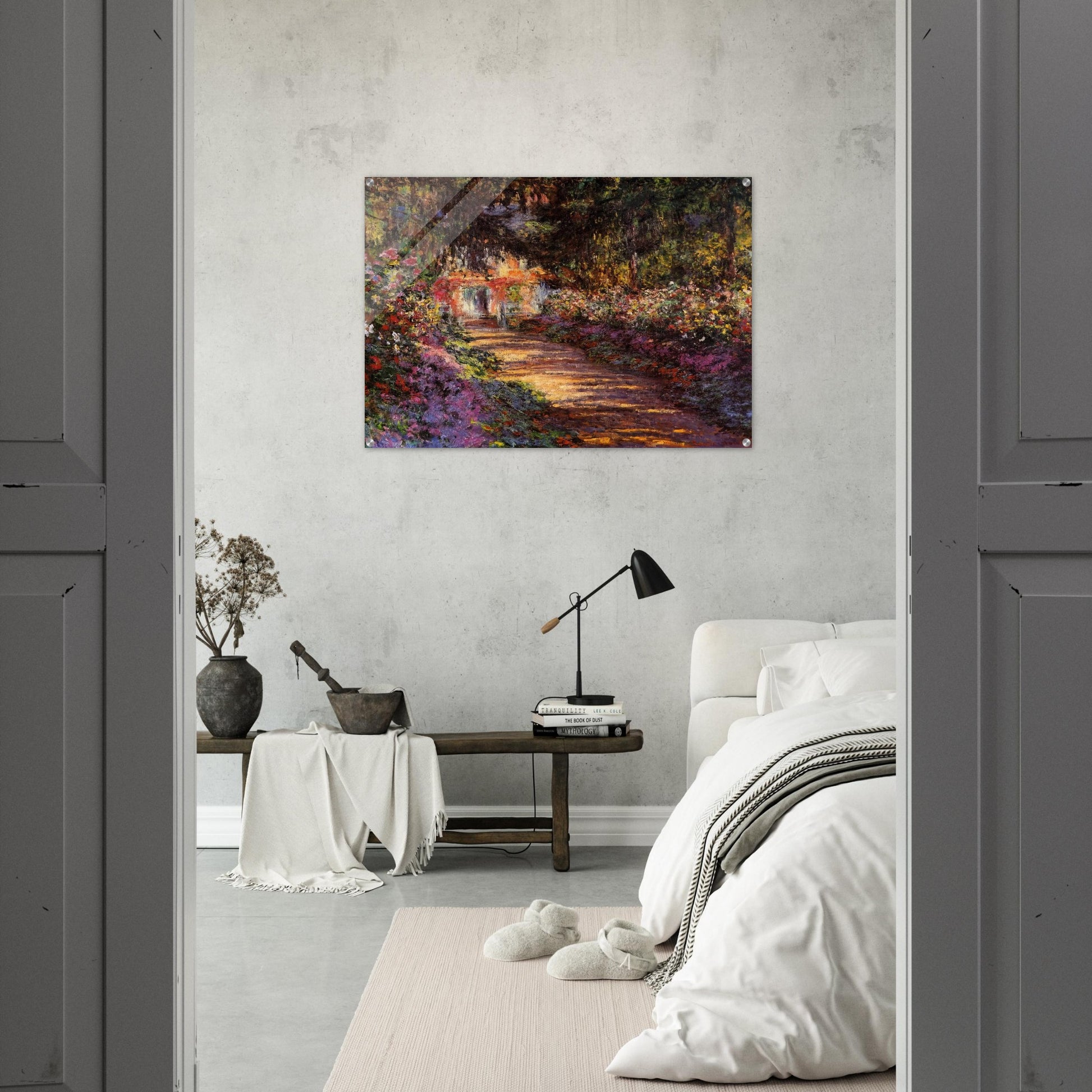 Pathway in Monet's Garden at Giverny - claude monet Acrylic Print - 70x100 cm / 28x40″ inches