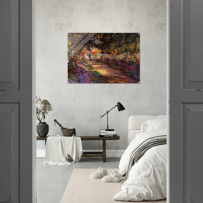 Pathway in Monet's Garden at Giverny - claude monet Acrylic Print - 70x100 cm / 28x40″ inches