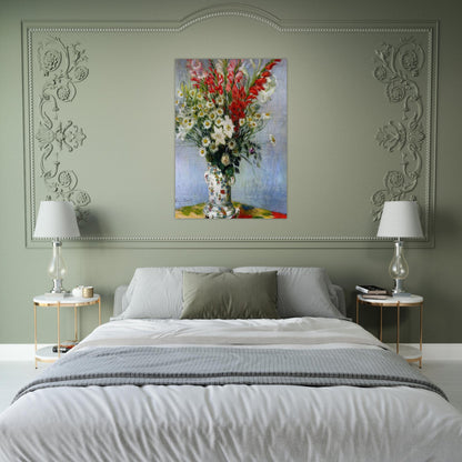 Bouquet of Gadiolas, Lilies and Dasies - claude monet Brushed Aluminum Print - 70x100 cm / 28x40 inches | claude monet Aluminum Print | claude monet Prints