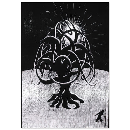 TWON TREE - MC Escher Brushed Aluminum Print - 70x100 cm / 28x40 inches | MC Escher Aluminum Print | MC Escher Prints