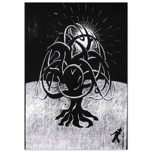 TWON TREE - MC Escher Brushed Aluminum Print - 70x100 cm / 28x40 inches | MC Escher Aluminum Print | MC Escher Prints