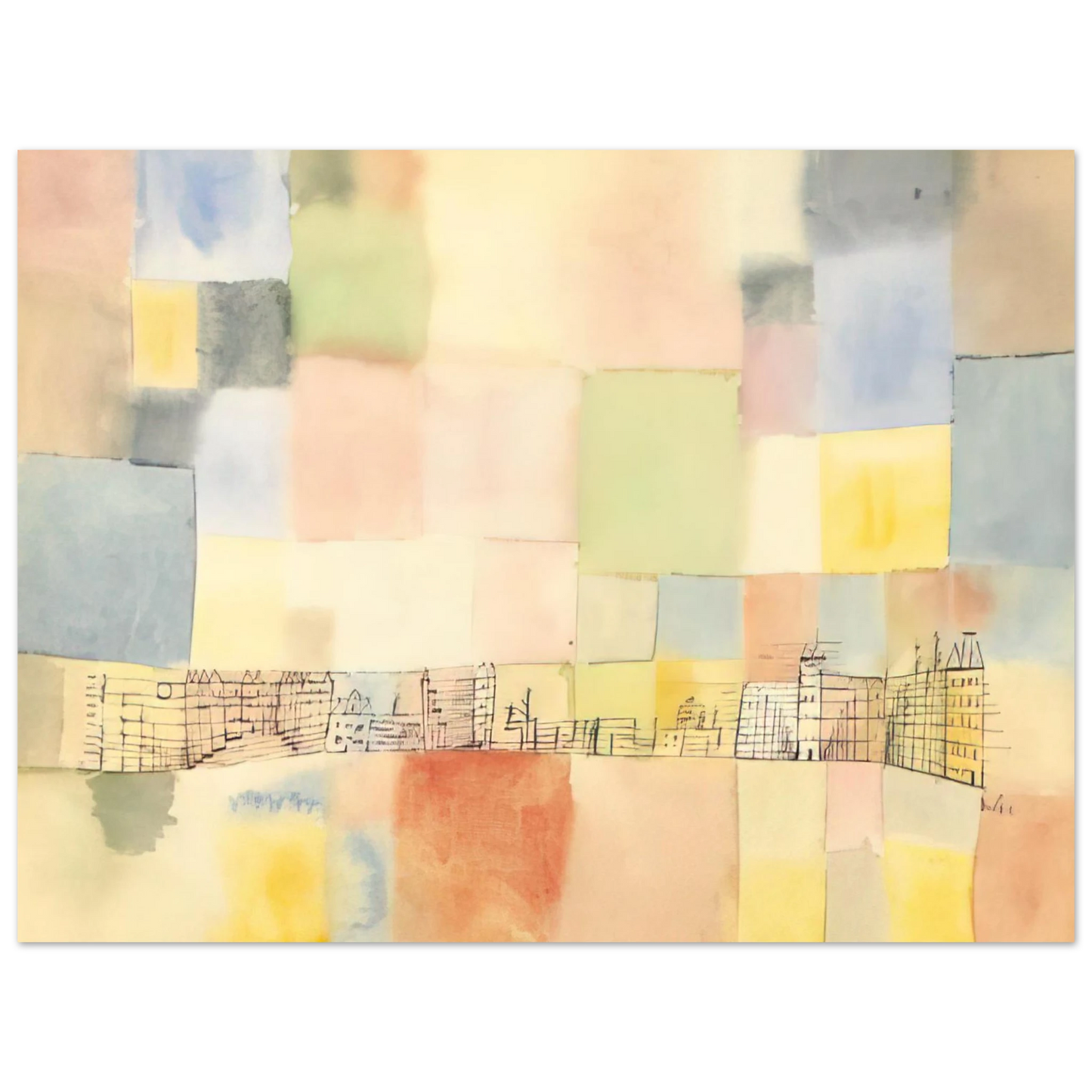 Paul Klee - NEUER STADTTEIL IN M 1928  75x100 cm / 30x40inches Fine Art Poster