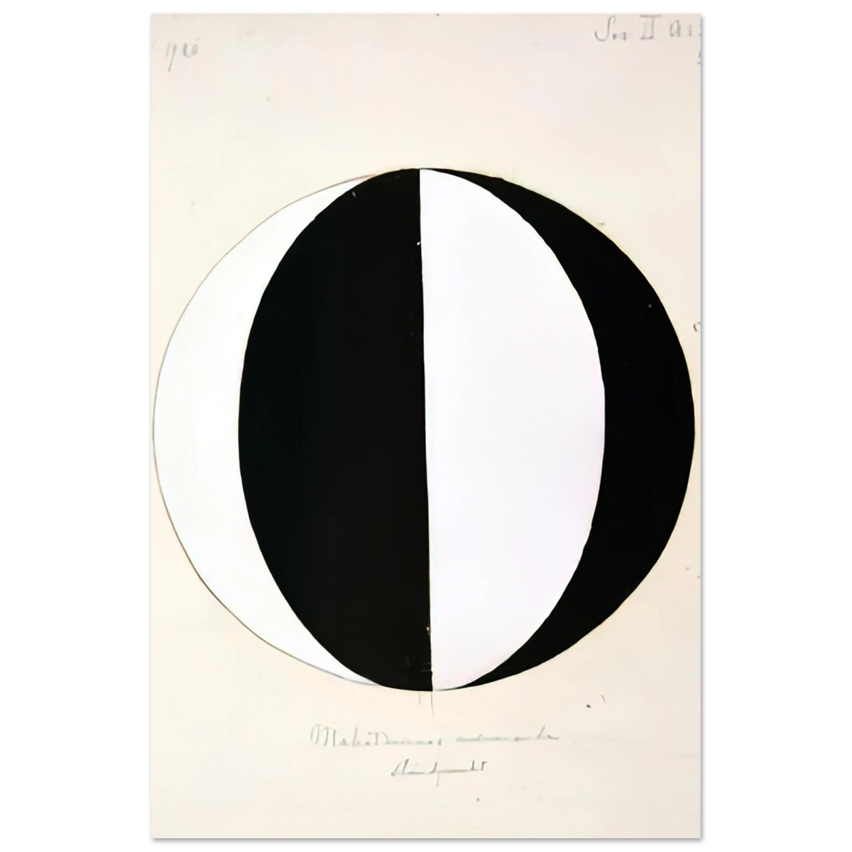 Hilma af Klint - THE MAHATMAS PRESENT STANDING POINT SERIES II NO 2A 1920 Wall art - 50x70 cm / 20x28 inches - Premium Wooden Framed Poster With Fine Art Paper-canvas - Wood frame
