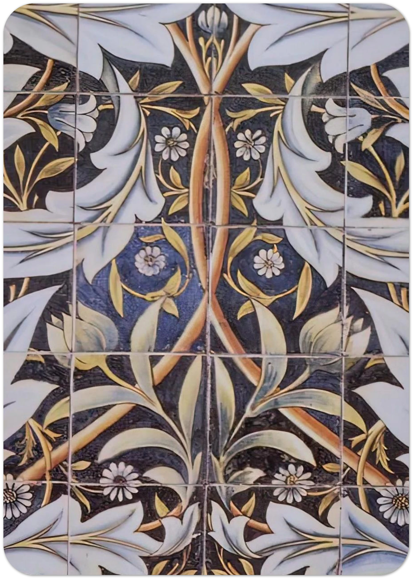 PANEL OF CERAMIC TILES DESIGNED BY MORRIS AND PRODUCED BY WILLIAM DE MORGAN 1876 By William Morris Pack of 10 Post Cards | William Morris Post Cards | A6 (10.5 x 14.8 cm) - 4.1 x 5.8 inches