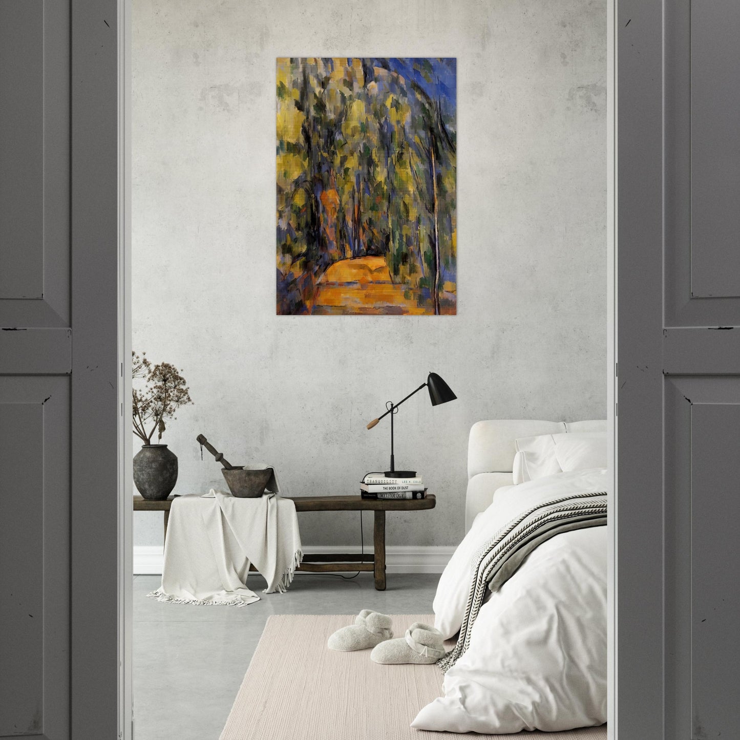 Bend in Forest Road - Paul Cézanne Brushed Aluminum Print - 70x100 cm / 28x40 inches | Paul Cézanne Aluminum Print | Paul Cézanne Prints