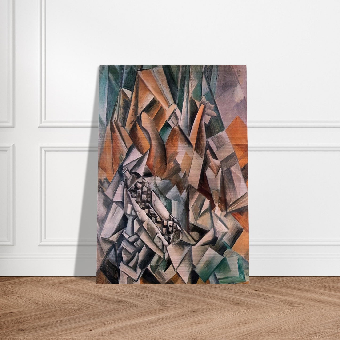 Still life with bottle of Anis del Mono - 1909 - Pablo Picasso Brushed Aluminum Print - 70x100 cm / 28x40 inches | Pablo Picasso Aluminum Print | Pablo Picasso Prints