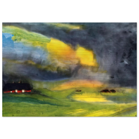 Colored sky above the Marais - Emil Nolde Brushed Aluminum Print - 70x100 cm / 28x40 inches | Emil Nolde Aluminum Print | Emil Nolde Prints