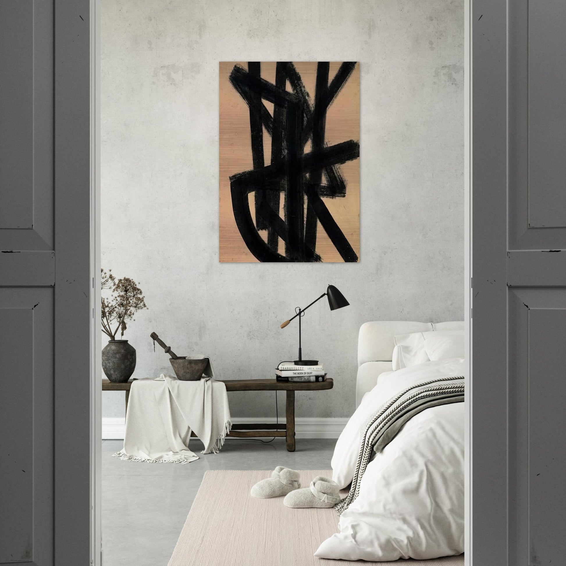 Brou de noix 65 x 50 cm, 1948 - 1948 - Pierre Soulages Brushed Aluminum Print - 70x100 cm / 28x40 inches | Pierre Soulages Aluminum Print | Pierre Soulages Prints