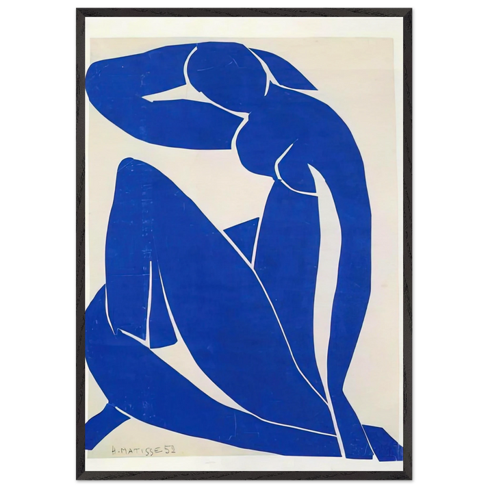 BLUE NUDE 1952 - Henri Matisse 70x100 cm / 28x40 inches Framed Art Print – Black Wooden Frame