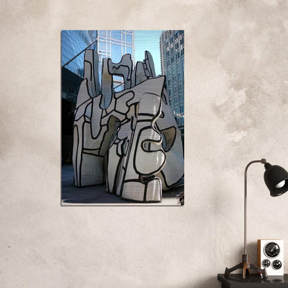MONUMENT WITH STANDING BEAST 1984 - Jean Dubuffet Brushed Aluminum Print - 70x100 cm / 28x40 inches | Jean Dubuffet Aluminum Print | Jean Dubuffet Prints