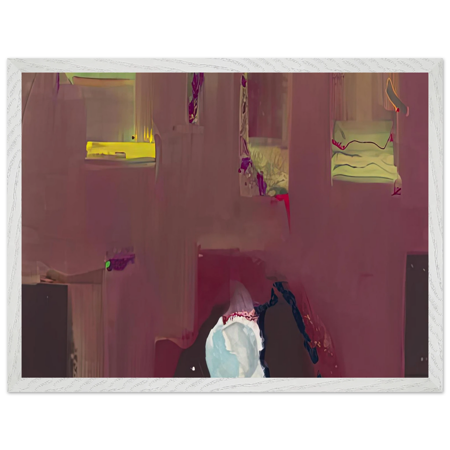 Helen Frankenthaler - Yin Yang, 1990- Wall Art - 30x40 cm / 12x16 inches - Premium Wooden Framed Poster With Fine Art Paper-canvas - White frame