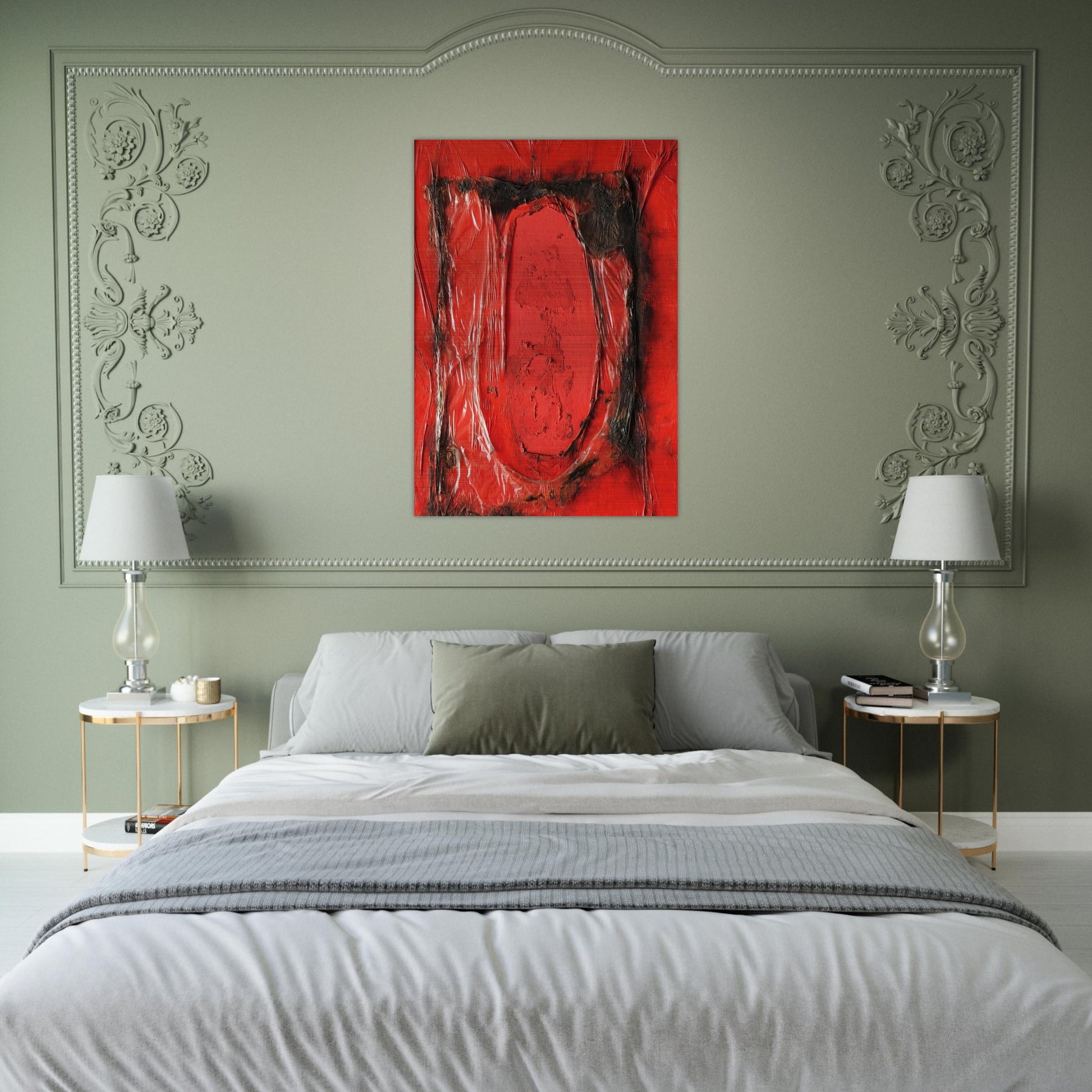 Red Plastic - 1961 - Alberto Burri Brushed Aluminum Print - 70x100 cm / 28x40 inches | Alberto Burri Aluminum Print | Alberto Burri Prints