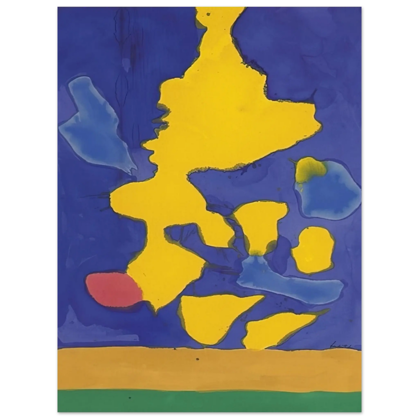 Helen Frankenthaler - Saturn Revisited - 1964 Wall art - 70x100 cm / 28x40 Inches - Premium Wooden Framed Poster With Fine Art Paper - White frame
