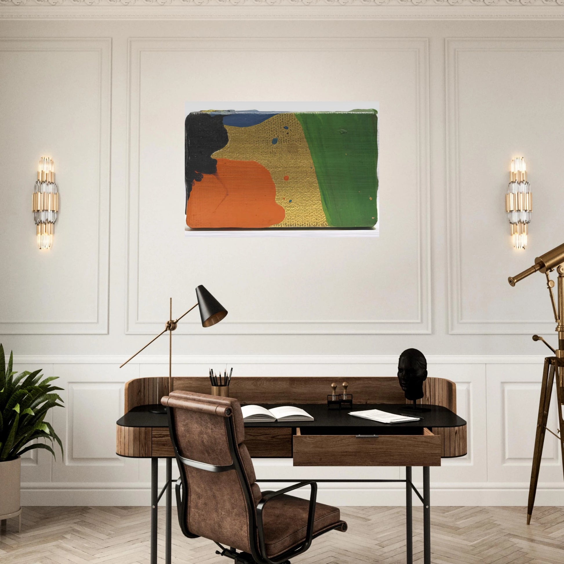 Untitled  Sam Francis for Arnold Newman  - Sam Francis Brushed Aluminum Print - 70x100 cm / 28x40 inches | Sam Francis Aluminum Print | Sam Francis Prints