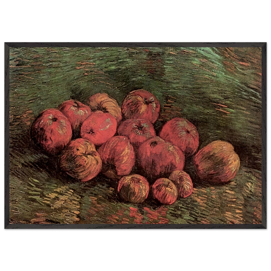Still Life with Apples N2 - Vincent van Gogh 70x100 cm / 28x40 inches Framed Art Print – Black Wooden Frame