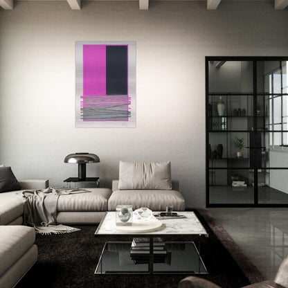 ABSTRACT COMPOSITION WITH SILVER AND MAGENTA 1970 - Jesus Rafael Soto Brushed Aluminum Print - 70x100 cm / 28x40 inches | Jesus Rafael Soto Aluminum Print | Jesus Rafael Soto Prints