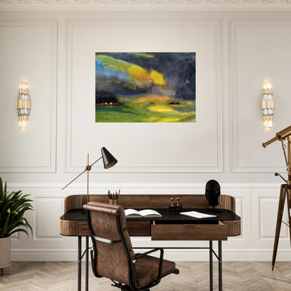 Colored sky above the Marais - Emil Nolde Brushed Aluminum Print - 70x100 cm / 28x40 inches | Emil Nolde Aluminum Print | Emil Nolde Prints