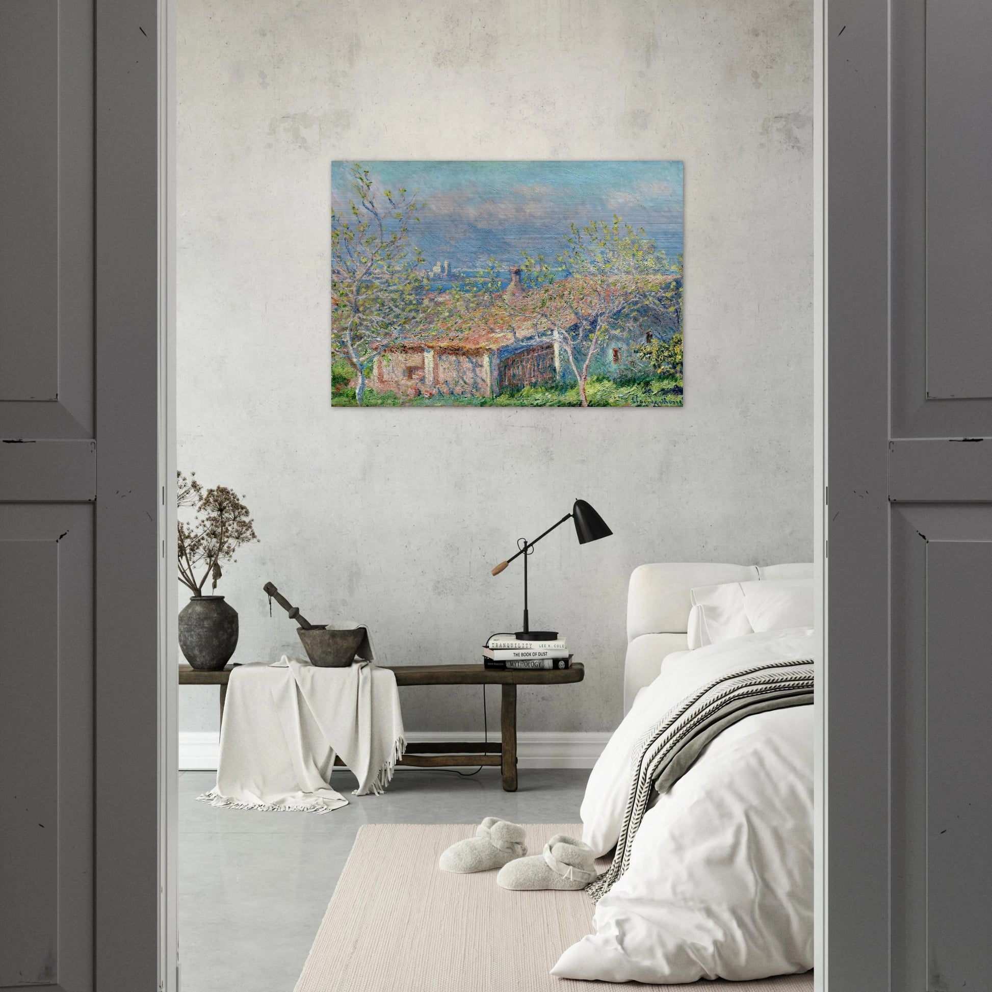 Gardener's House at Antibes - claude monet Brushed Aluminum Print - 70x100 cm / 28x40 inches | claude monet Aluminum Print | claude monet Prints