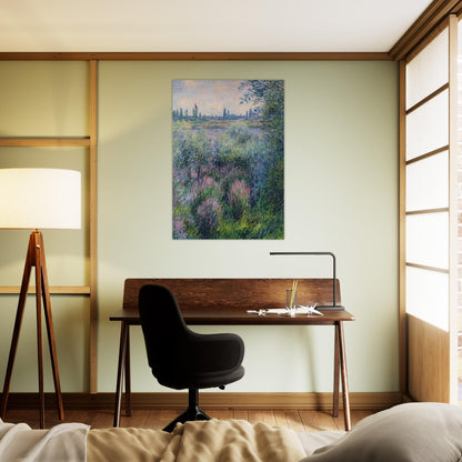 Spot on the Banks of the Seine - claude monet Brushed Aluminum Print - 70x100 cm / 28x40 inches | claude monet Aluminum Print | claude monet Prints