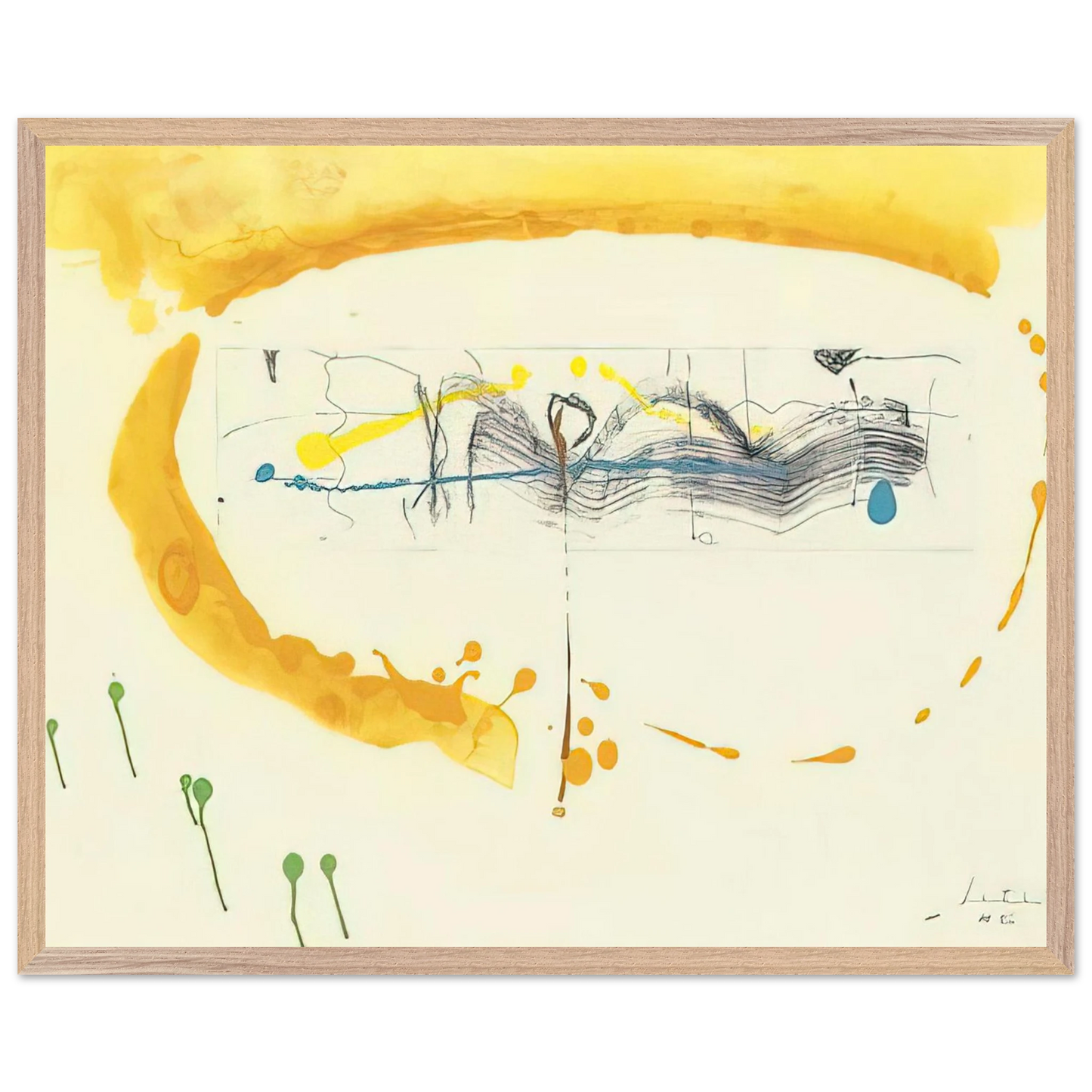 Helen Frankenthaler - Making Music - 2000 Wall art - A1 (59.4 x 84.1  cm) - Premium Wooden Framed Poster With Fine Art Paper-canvas - Black frame