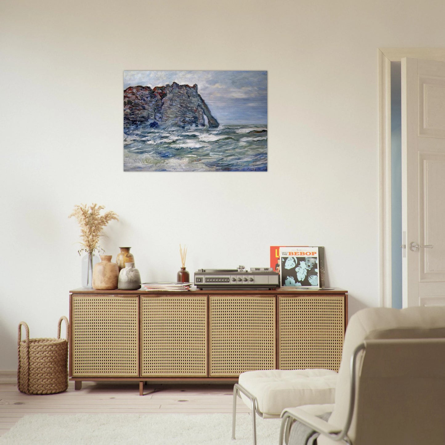 Port d`Aval, Rough Sea - claude monet Brushed Aluminum Print - 70x100 cm / 28x40 inches | claude monet Aluminum Print | claude monet Prints