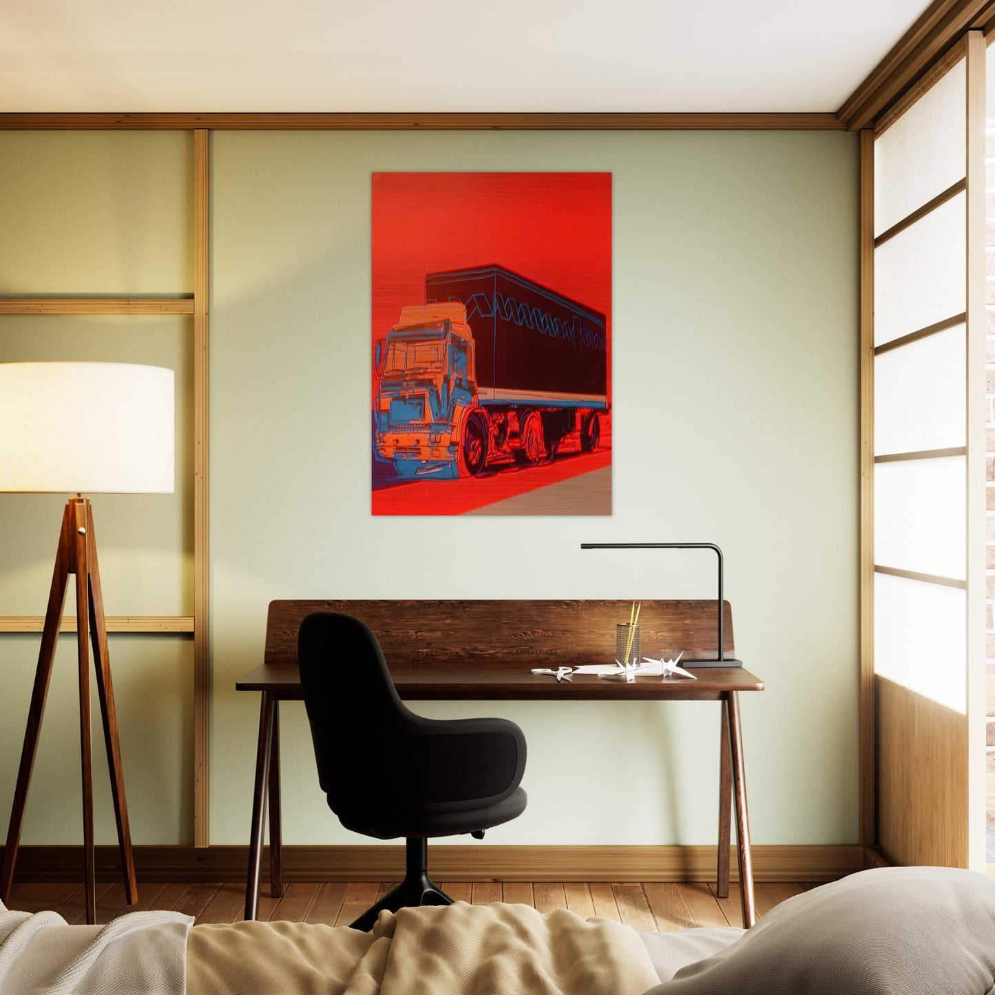 Truck Announcement - Andy Warhol Brushed Aluminum Print - 70x100 cm / 28x40 inches | Andy Warhol Aluminum Print | Andy Warhol Prints