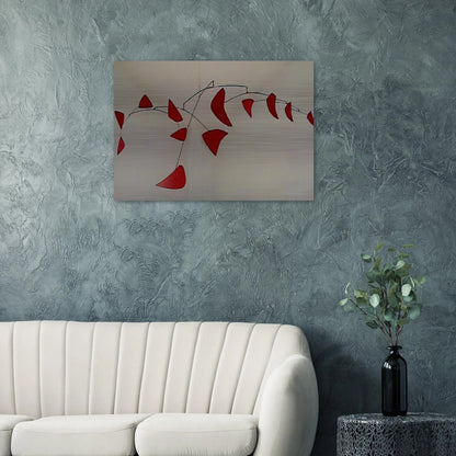 RED MOBILE 1956 - Alexander Calder Brushed Aluminum Print - 70x100 cm / 28x40 inches | Alexander Calder Aluminum Print | Alexander Calder Prints
