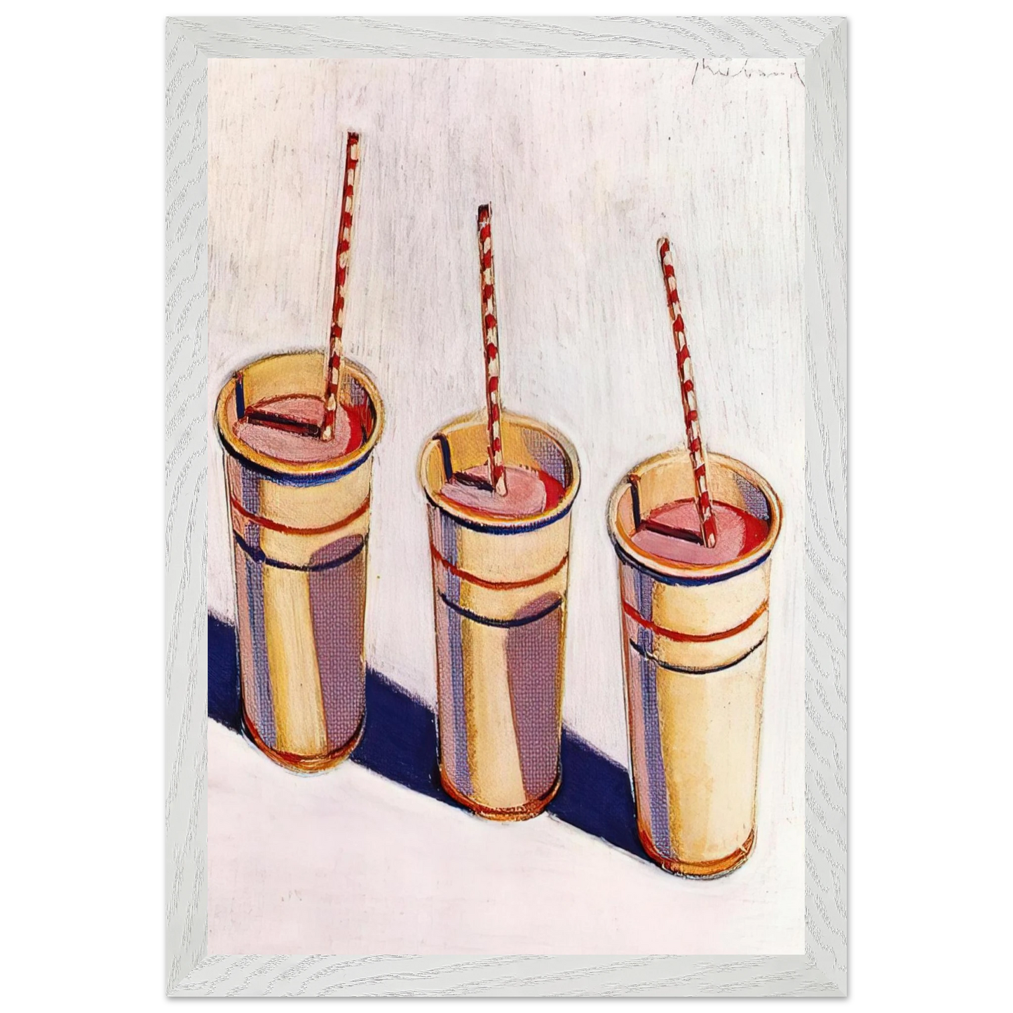 Wayne Thiebaud - Three Strawberry Shakes - 1964 Wall Art - 30x40 cm / 12x16 inches - Fine Art Poster - -