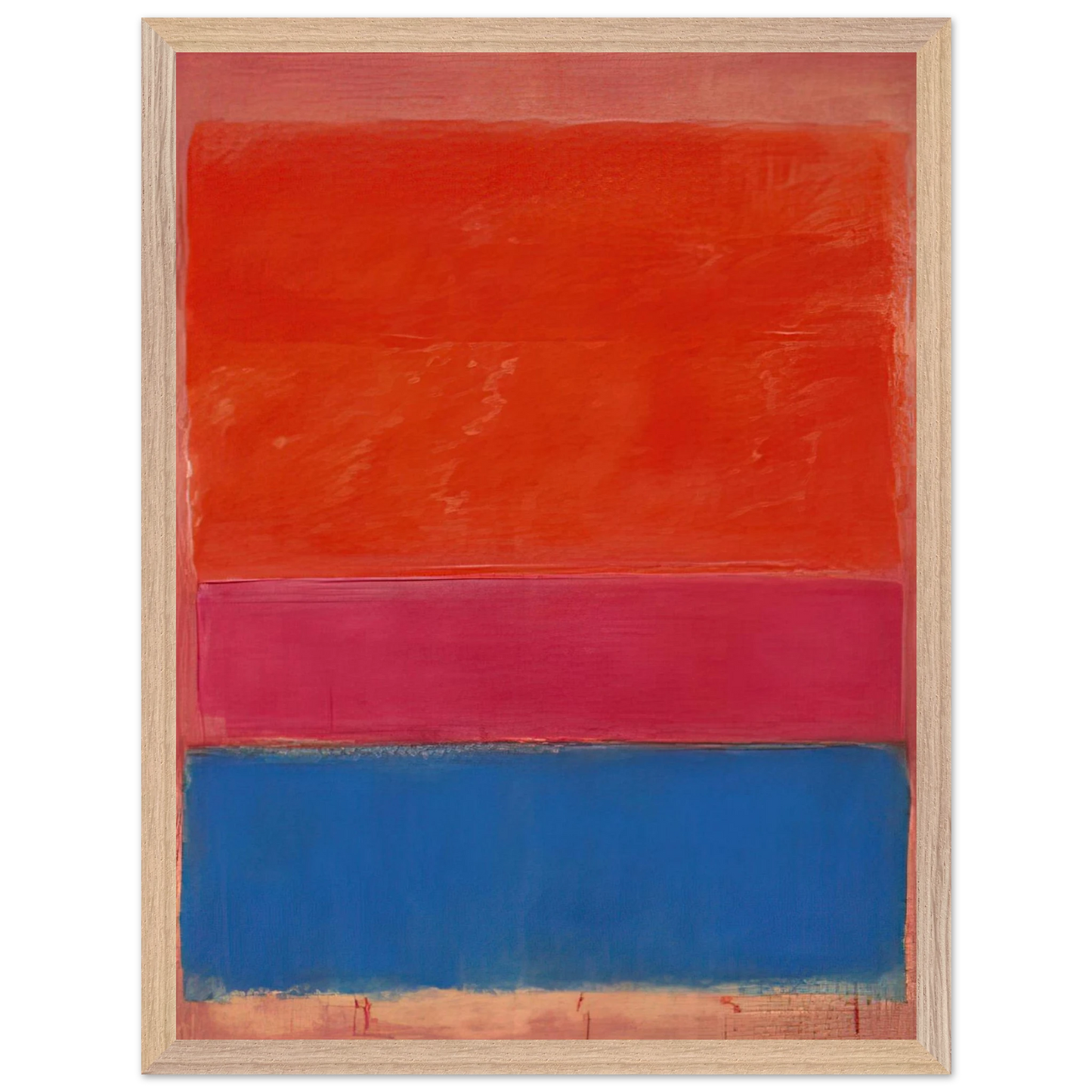Mark Rothko - No. 1 Royal Red and Blue - 1954 Wall Art - 21x29.7 cm / 8x12" - Premium Wooden Framed Poster With Fine Art Paper-canvas - White frame