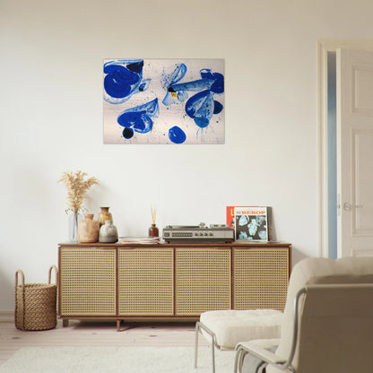 Untitled  Blue Balls from Cross #9  - Sam Francis Brushed Aluminum Print - 70x100 cm / 28x40 inches | Sam Francis Aluminum Print | Sam Francis Prints