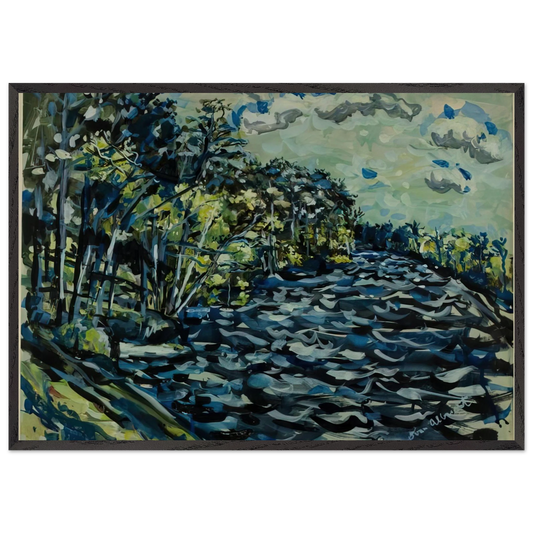 ST MARY S BLACK RIVER IS BLUE GEORGIA 1964 - Ivan Albright 70x100 cm / 28x40 inches Framed Art Print – Black Wooden Frame