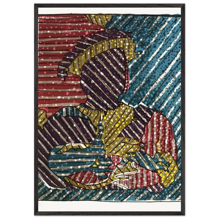 AFTER HOLBEIN - Jasper Johns 70x100 cm / 28x40 inches Framed Art Print – Black Wooden Frame