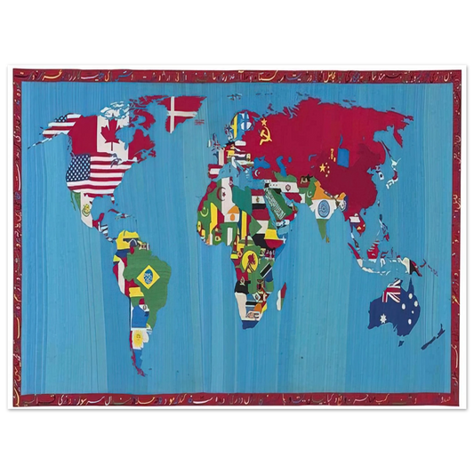 Alighiero Boetti - MAPPA DEL MONDO 1988  75x100 cm / 30x40inches Fine Art Poster