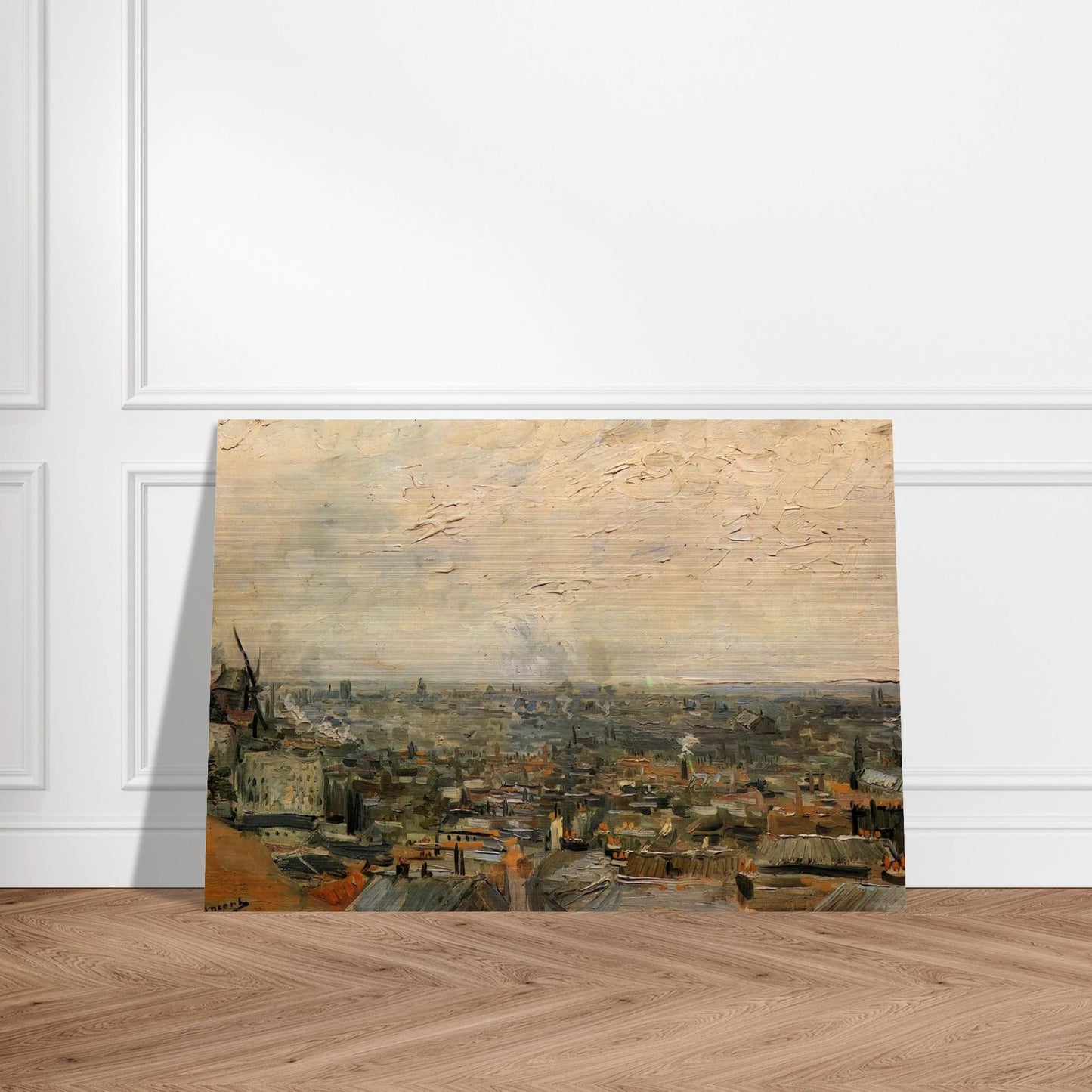 View of Paris from Montmartre - Vincent van Gogh Brushed Aluminum Print - 70x100 cm / 28x40 inches | Vincent van Gogh Aluminum Print | Vincent van Gogh Prints