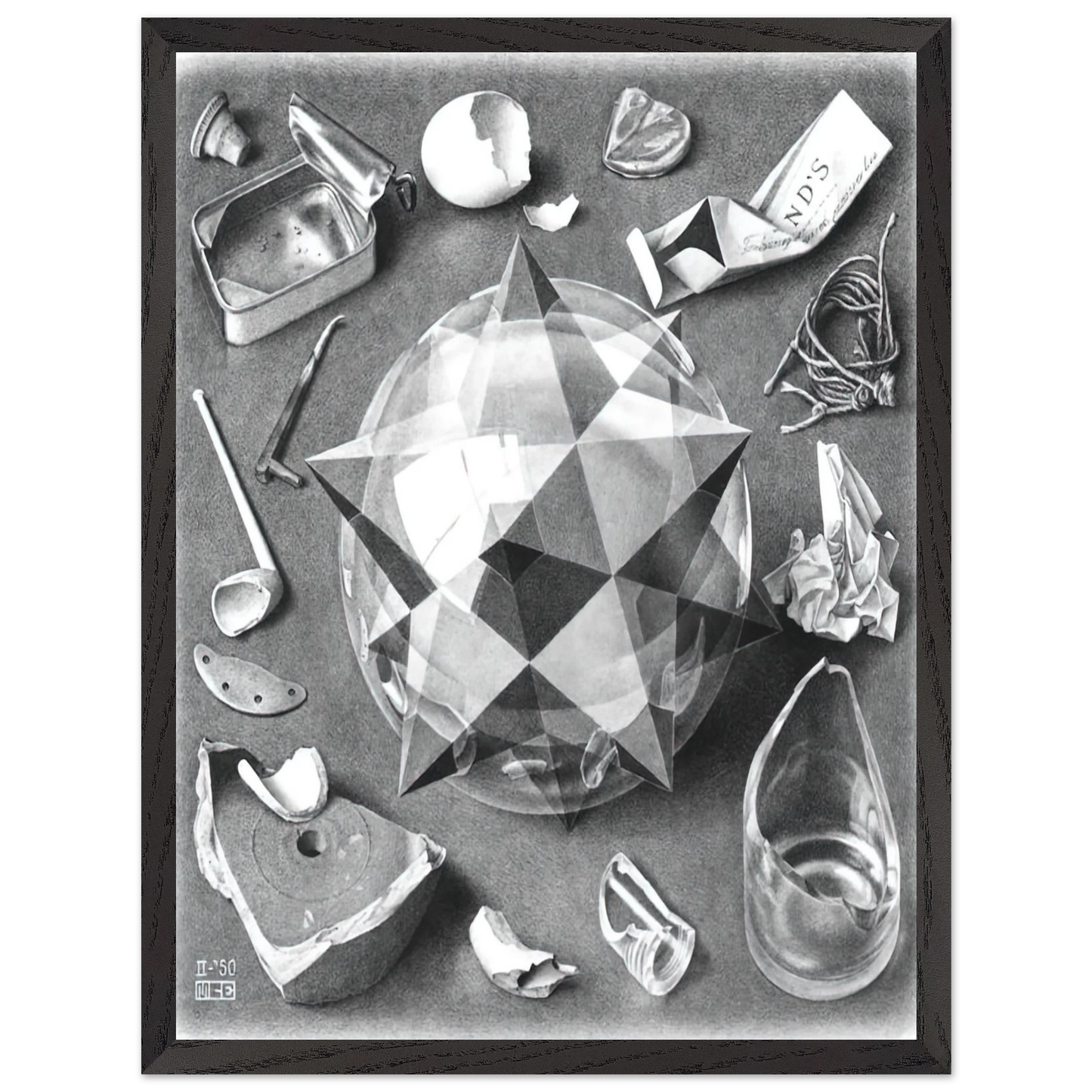 MC Escher - CONTRAST ORDER AND CHAOS Wall Art - 60x80 cm / 24x32 inches - Fine Art Poster - -