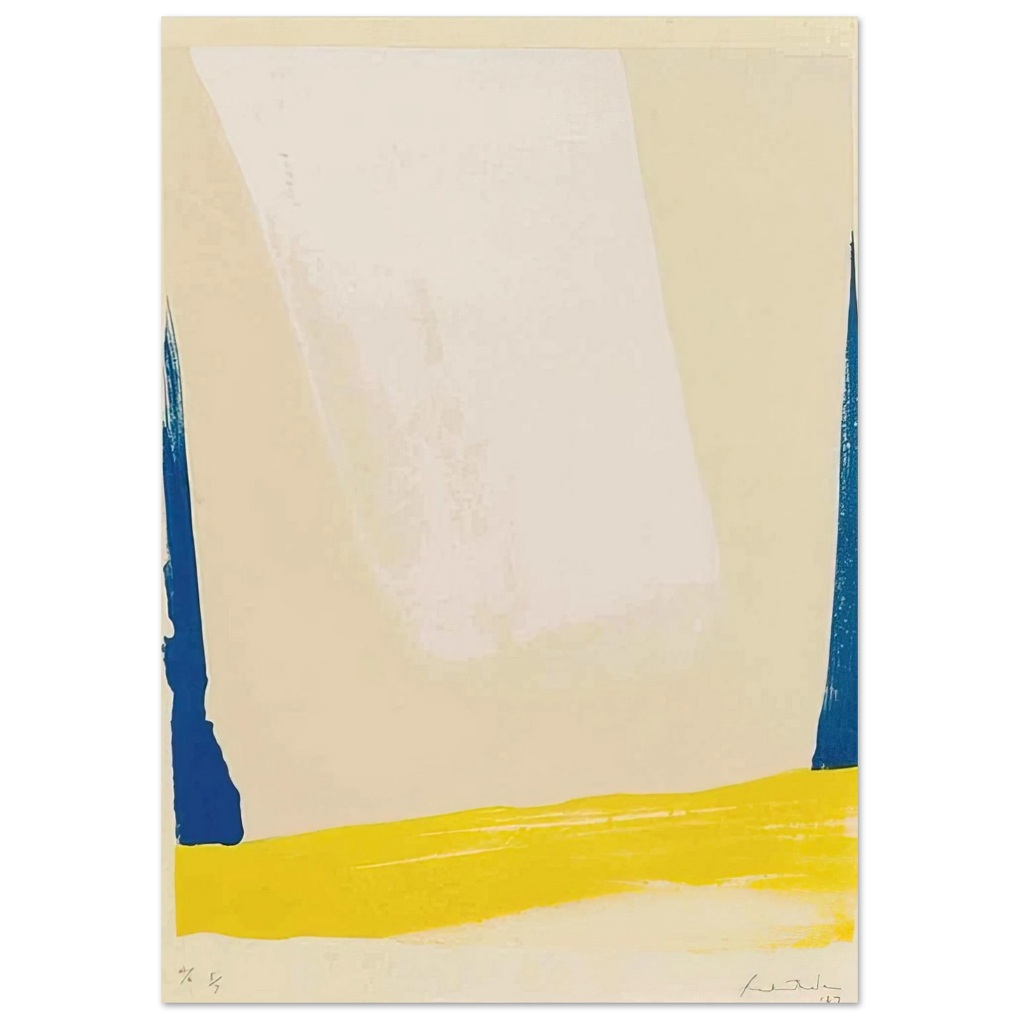 Helen Frankenthaler - White Portal - 1967 Wall art - 30x45 cm / 12x18 inches - Premium Wooden Framed Poster With Fine Art Paper-canvas - Wood frame