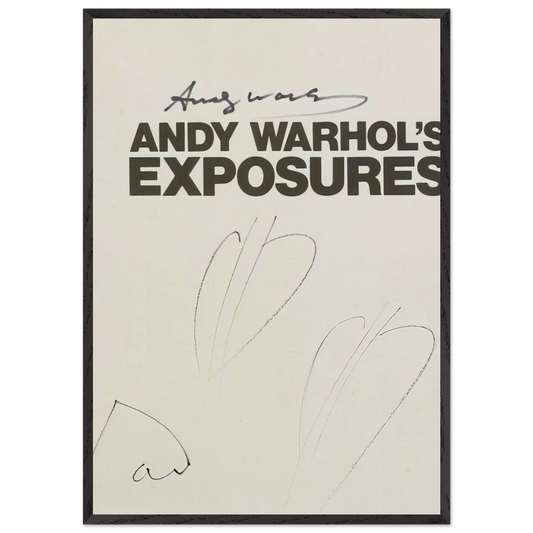 Butterfly Hearths  Andy Warhols Exposures  - Andy Warhol 70x100 cm / 28x40 inches Framed Art Print – Black Wooden Frame