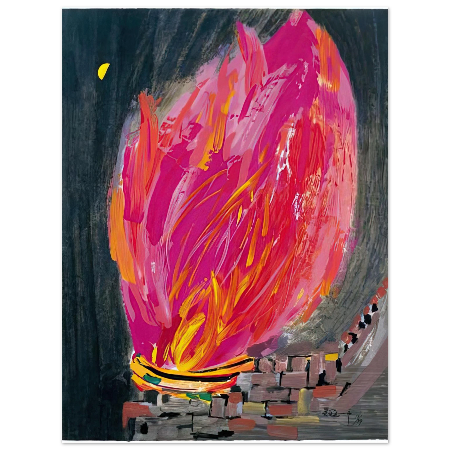 Wu Guanzhong - Torch - 2008  75x100 cm / 30x40inches Fine Art Poster