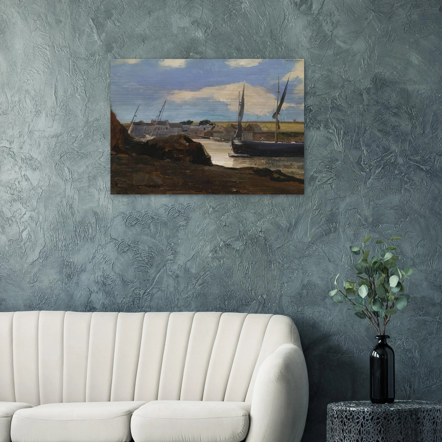 THE PORT OF MORGAT 1882 - Odilon Redon Brushed Aluminum Print - 70x100 cm / 28x40 inches | Odilon Redon Aluminum Print | Odilon Redon Prints