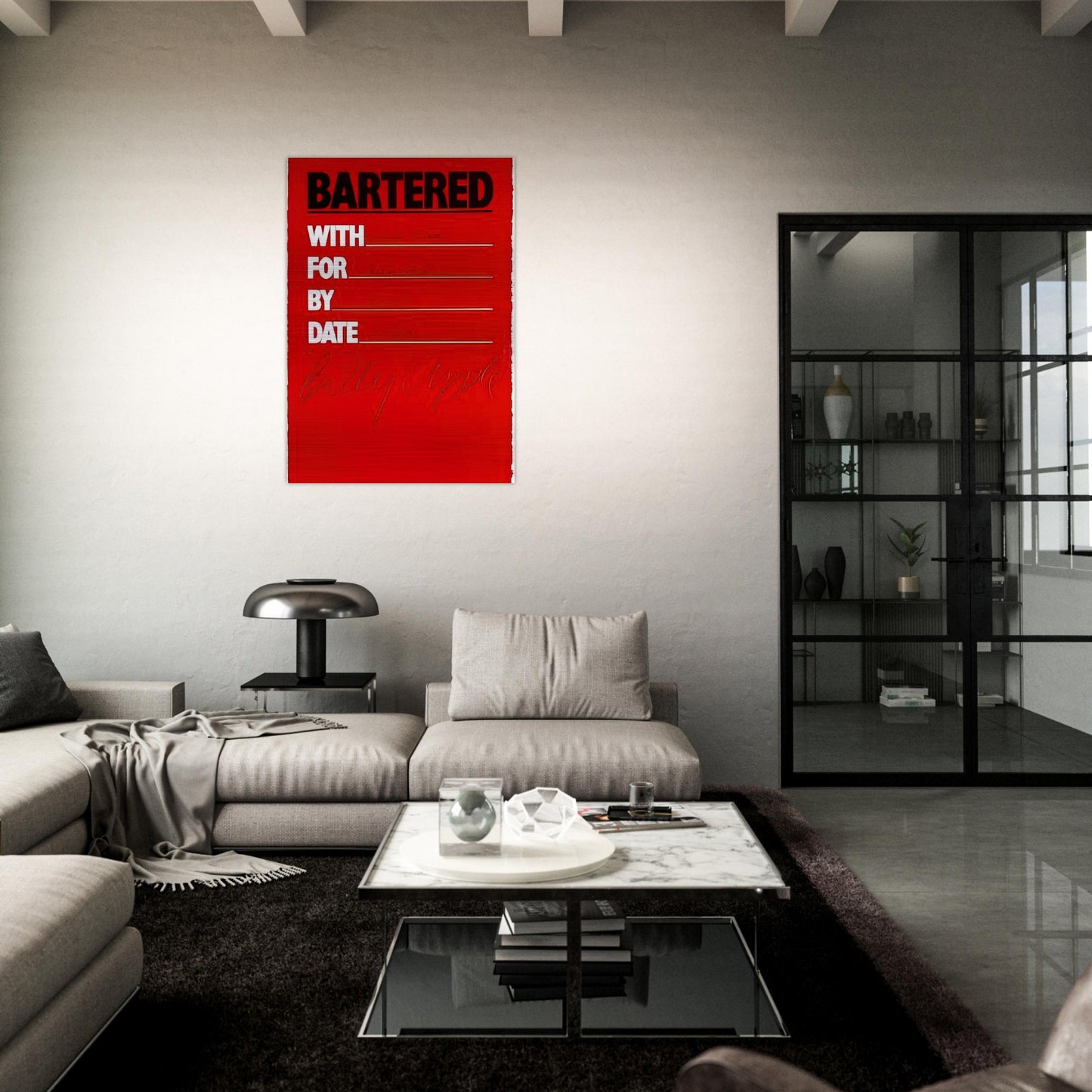 Bartered - 1986 - Billy Apple Brushed Aluminum Print - 70x100 cm / 28x40 inches | Billy Apple Aluminum Print | Billy Apple Prints