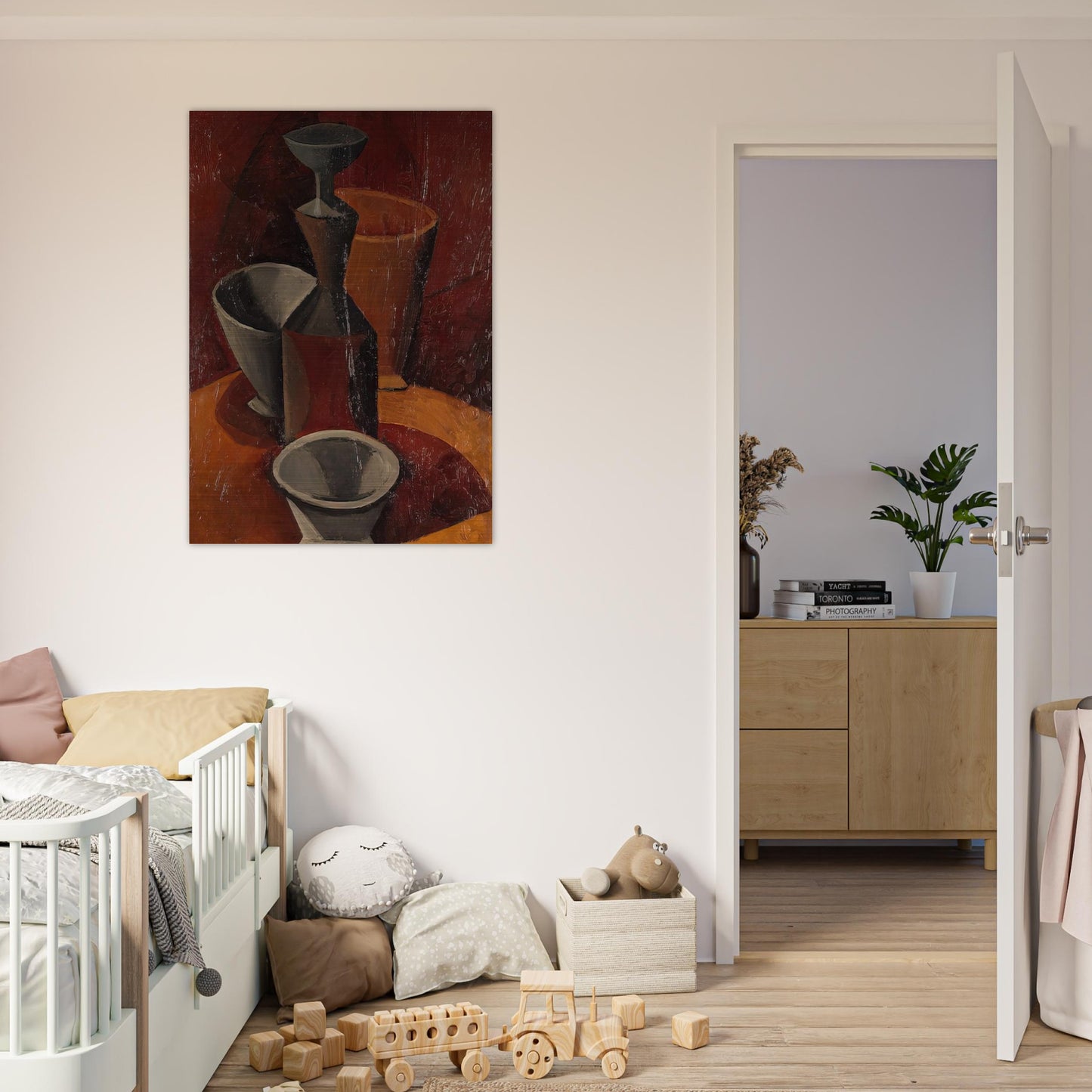 Pitcher and Bowls - 1908 - Pablo Picasso Brushed Aluminum Print - 70x100 cm / 28x40 inches | Pablo Picasso Aluminum Print | Pablo Picasso Prints