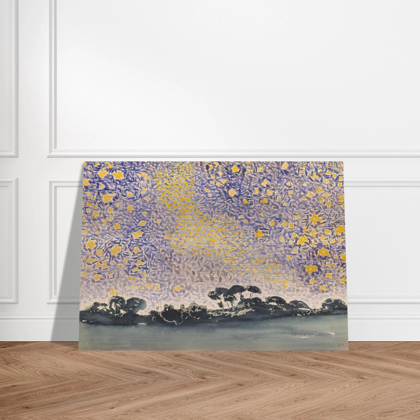 Landscape with Stars - Henri-Edmond Cross Brushed Aluminum Print - 70x100 cm / 28x40 inches | Henri-Edmond Cross Aluminum Print | Henri-Edmond Cross Prints