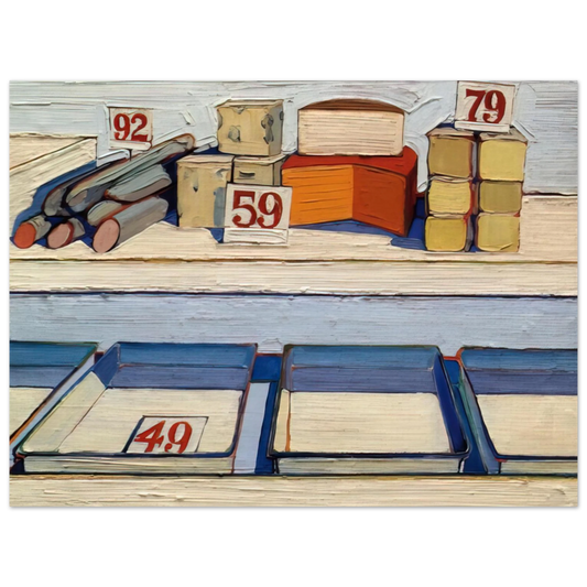 Wayne Thiebaud - Delicatessen Counter - 1962 Wall Art - 21x29.7 cm / 8x12" - Fine Art Poster-canvas - -