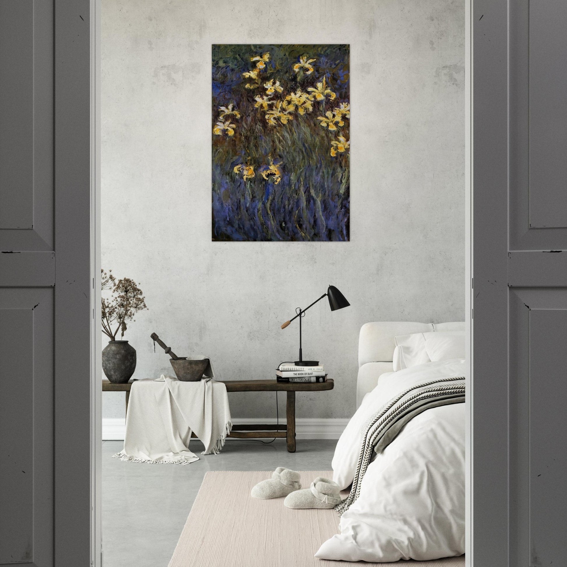 The Yellow Irises - claude monet Brushed Aluminum Print - 70x100 cm / 28x40 inches | claude monet Aluminum Print | claude monet Prints