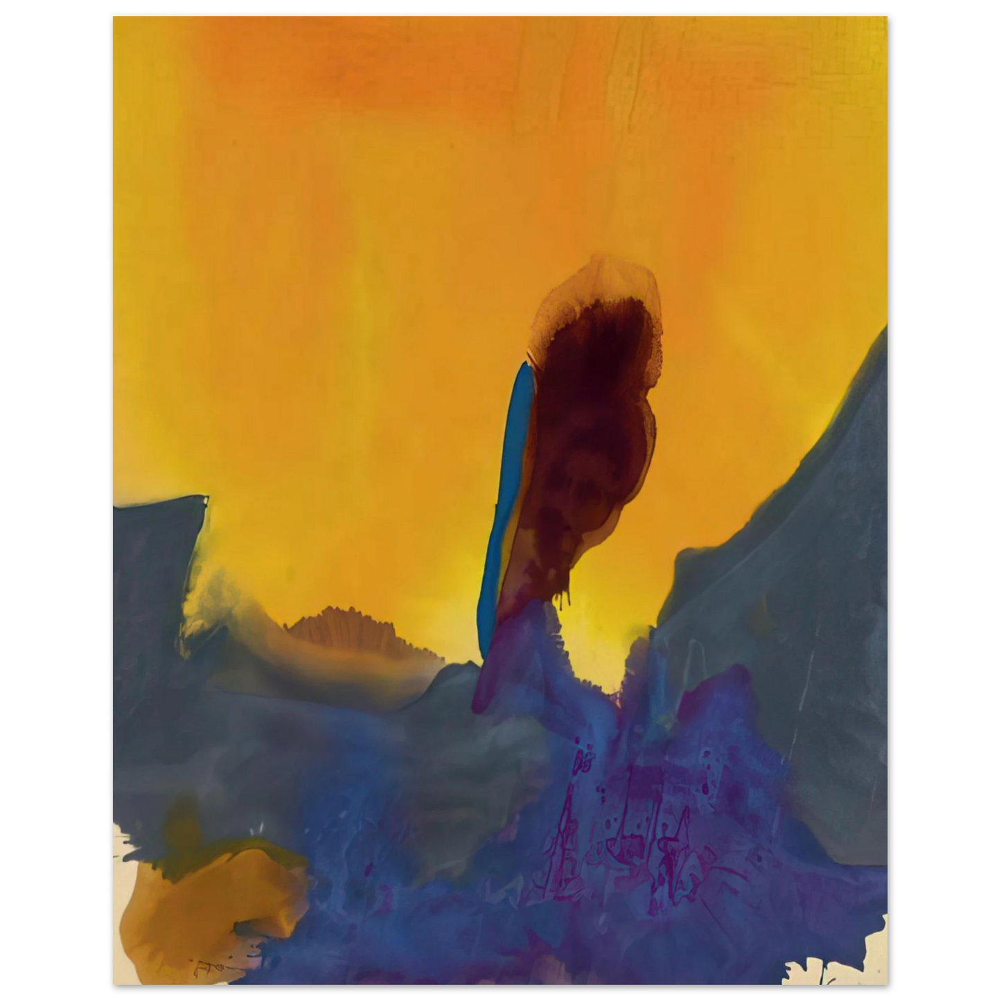 Helen Frankenthaler - Glow II - 1968 Wall art - 21x29.7 cm / 8x12" - Fine Art Poster-canvas - -