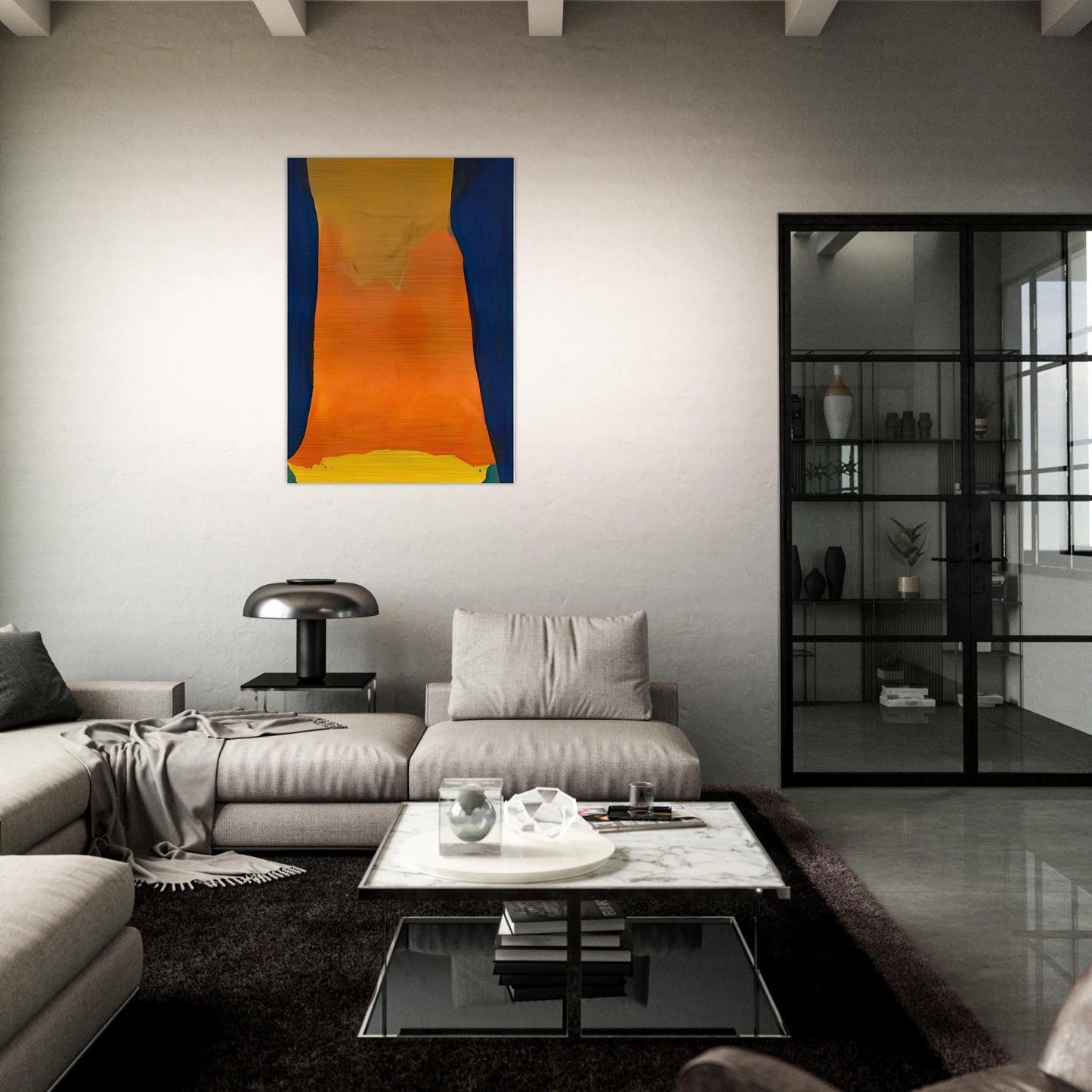 Orange Mood, 1963-64- - Helen Frankenthaler Brushed Aluminum Print - 70x100 cm / 28x40 inches | Helen Frankenthaler Aluminum Print | Helen Frankenthaler Prints