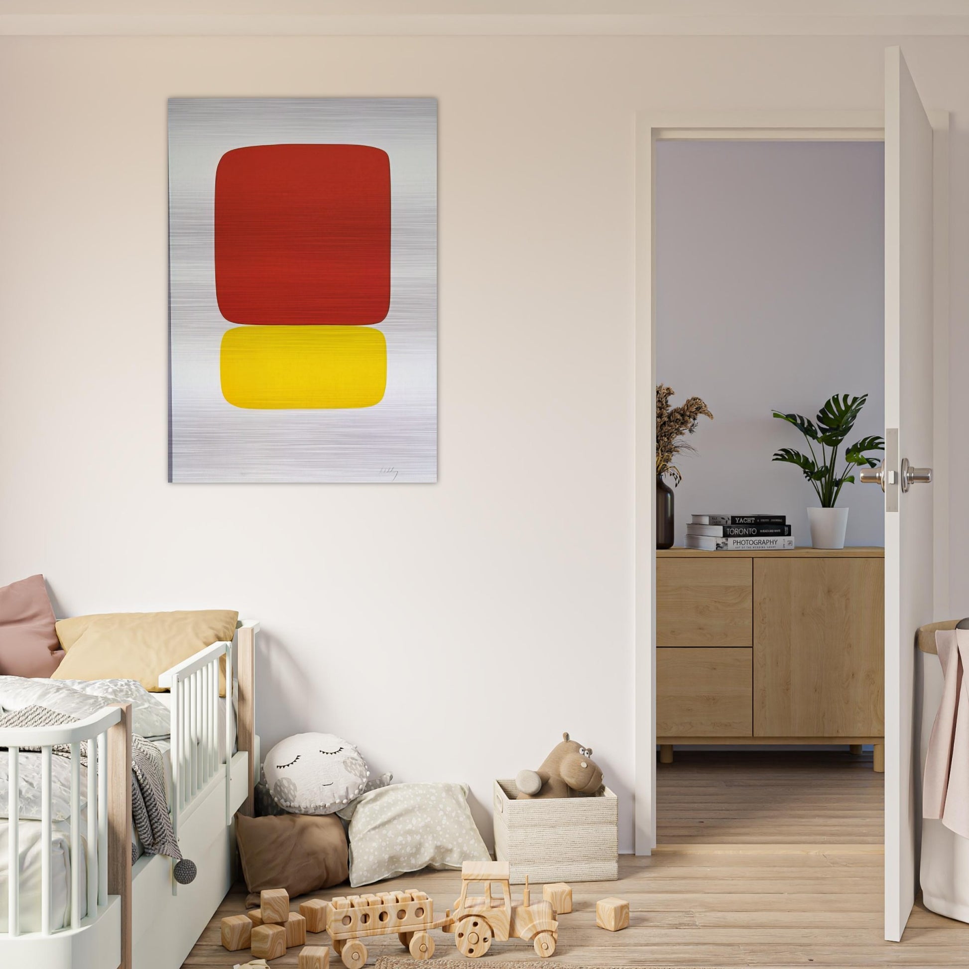 Red over Yellow from Suite of Twenty-Seven Color Lithographs - Ellsworth Kelly Brushed Aluminum Print - 70x100 cm / 28x40 inches | Ellsworth Kelly Aluminum Print | Ellsworth Kelly Prints